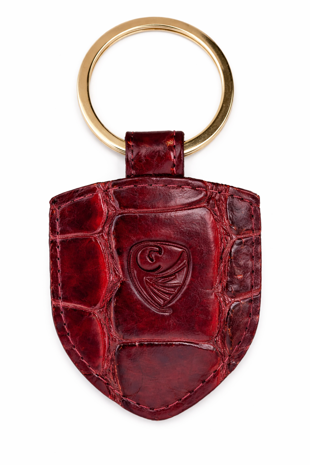 GERMANUS Keyring, leather, croco red
